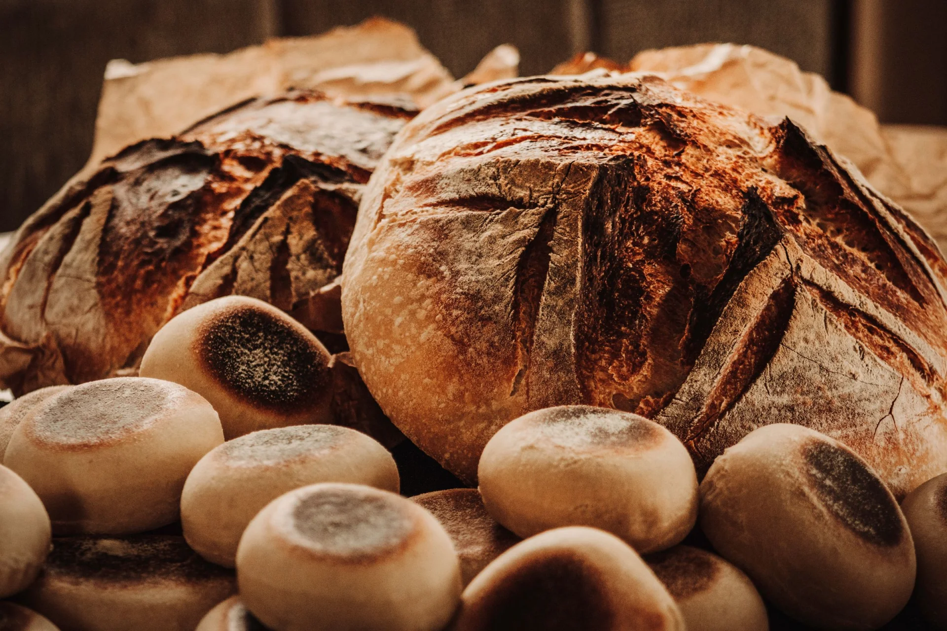 Miches de pain au levain